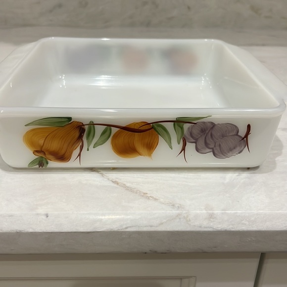 Fire King Gay Fad Hand Painted square Casserole and Bowl - Picture 7 of 14
